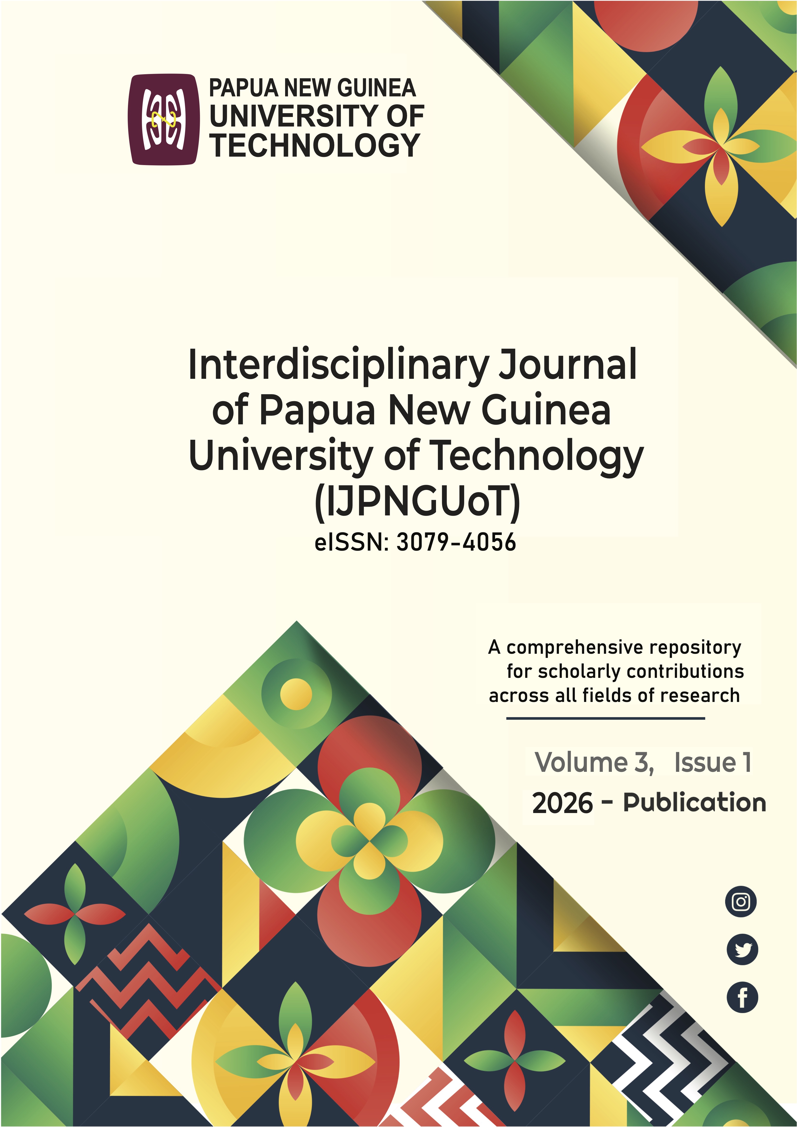 					View Vol. 3 No. 1 (2026): Vol. 3 No. 1 (2026): Interdisciplinary Journal of Papua New Guinea University of Technology
				